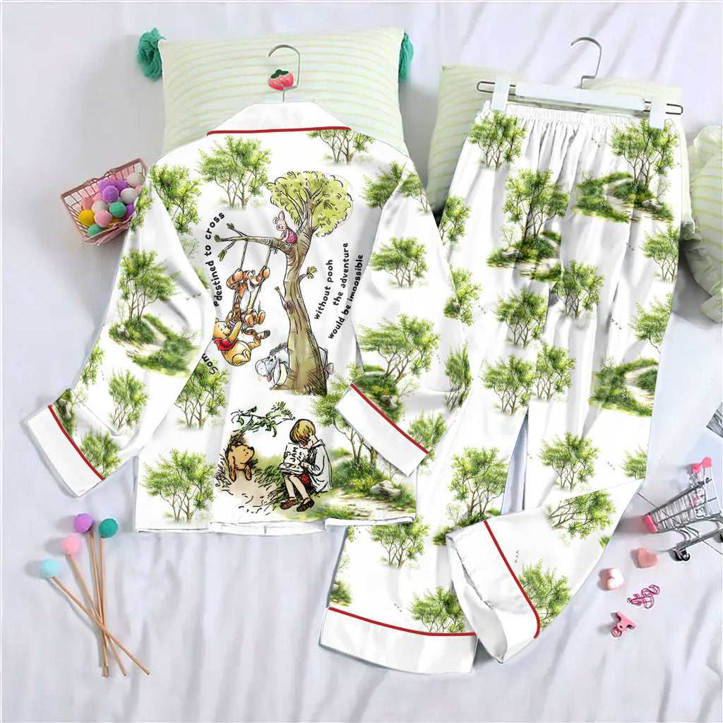 Winnie-the-Pooh Satin Pajama Set with Piping – HOATT19981
