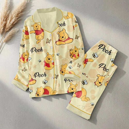 Winnie-the-Pooh Satin Pajama Set with Piping – HOATT20748