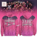Adelaide Thunderbirds Suncorp Super Netball 2026 Champions Commemorative Pink Graphic Hoodie