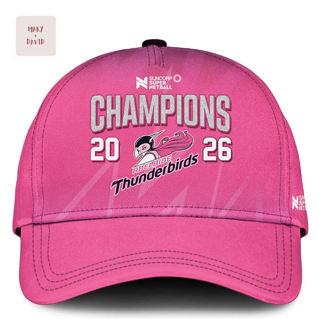Adelaide Thunderbirds Suncorp Super Netball 2026 Champions Commemorative Pink Graphic Hoodie