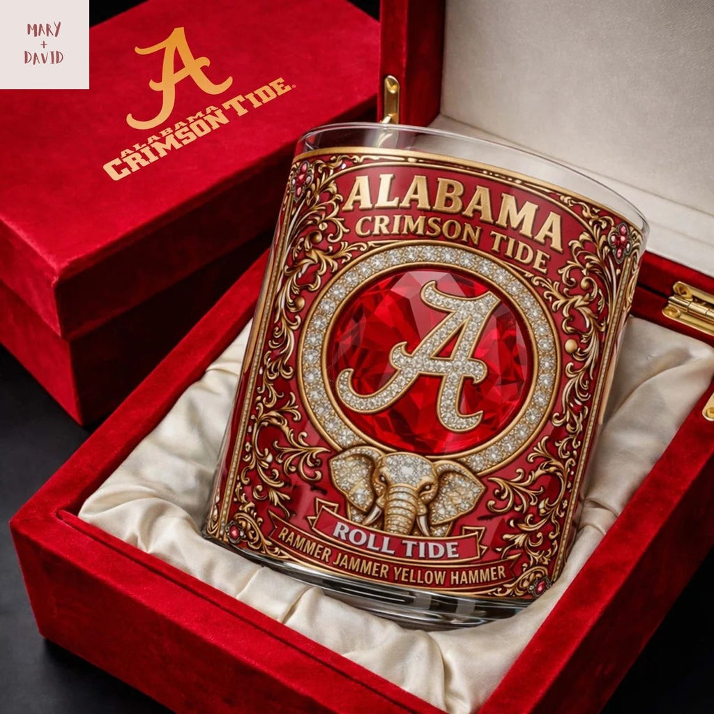 Alabama Crimson Tide Roll Tide Whiskey Glass