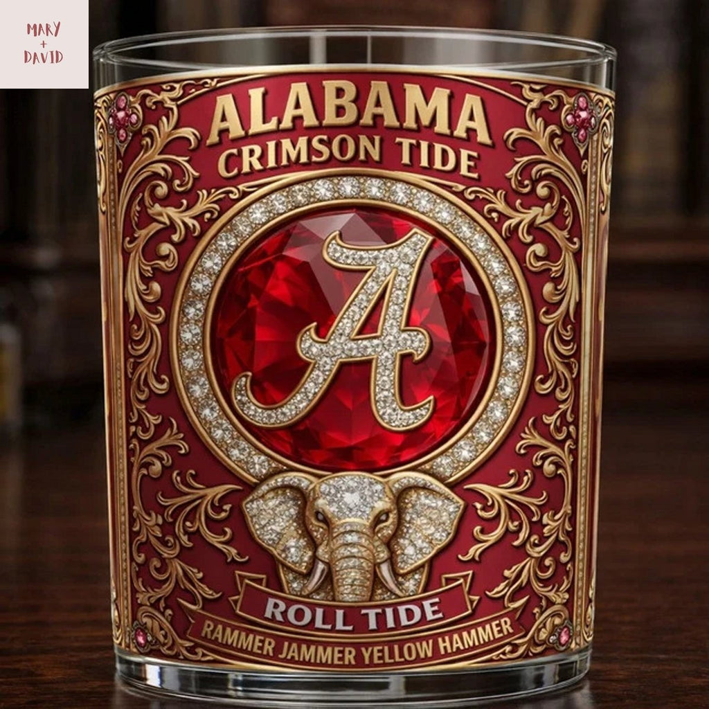 Alabama Crimson Tide Roll Tide Whiskey Glass