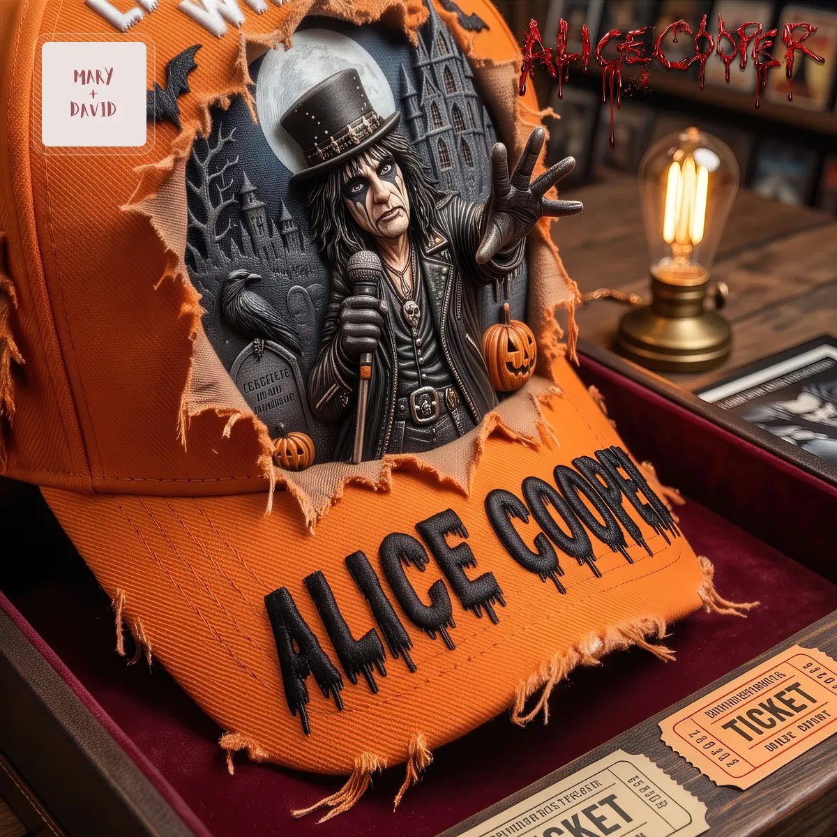 Alice Cooper Life Is Scary Without Distressed Gothic Rock Baseball Cap
