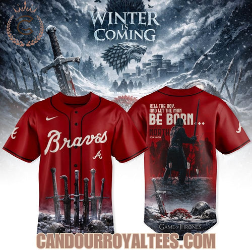 Atlanta Braves x Game of Thrones Jon Snow Jersey