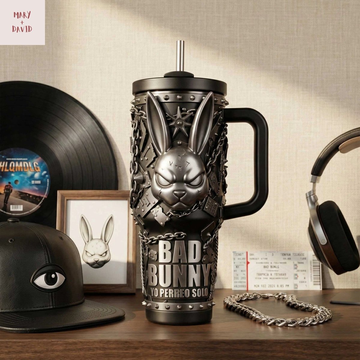 Bad Bunny Yo Perreo Solo Black Tumbler