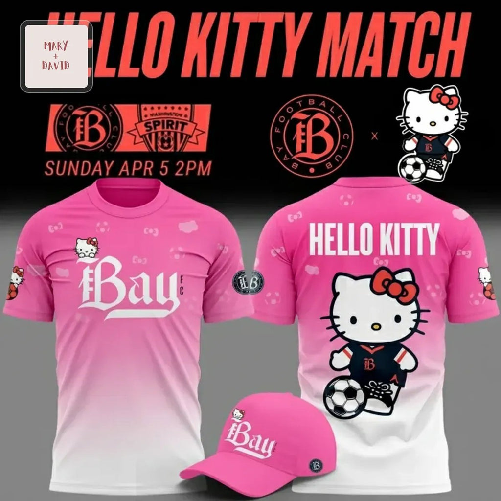 Bay FC Hello Kitty Exclusive Football Fan 3D T-Shirt