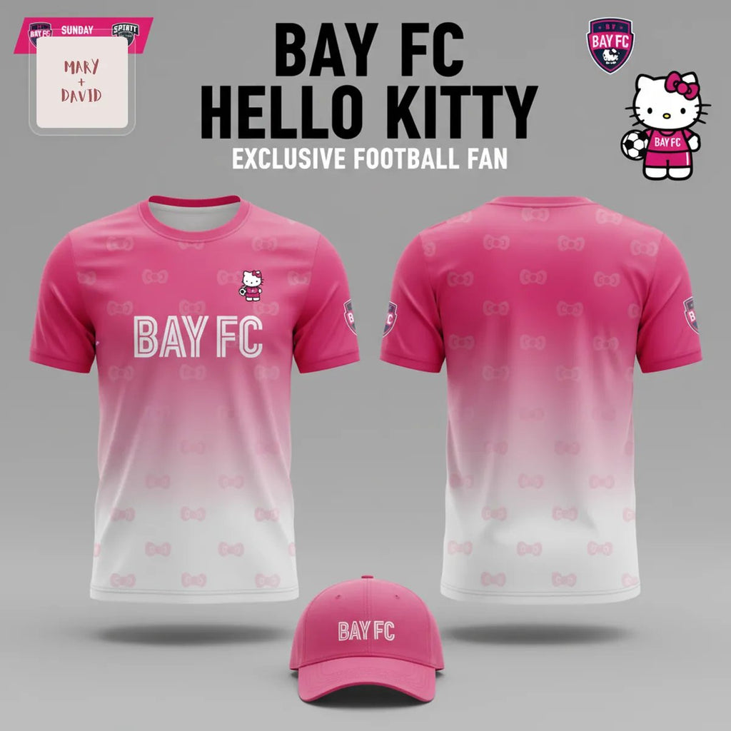 Bay FC Hello Kitty Exclusive Football Fan 3D T-Shirt
