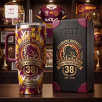 Brisbane Broncos NRL 38th Anniversary 1988-2026 Commemorative Tie Dye Insulated Handle Tumbler