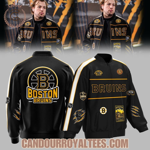 Bruins Nation Boston Bruins Zip Baseball Jacket