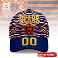 Chicago Bears NFL Premium Custom Number Wave Design Baseball Cap