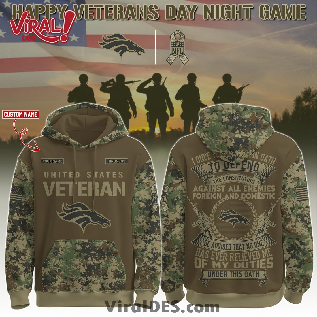 Denver Broncos Salute to Service Limited Editions Hoodie