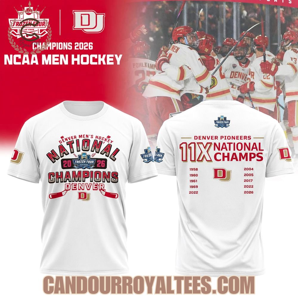 Denver Pioneers 11x National Champs Tshirt, Hoodie - White