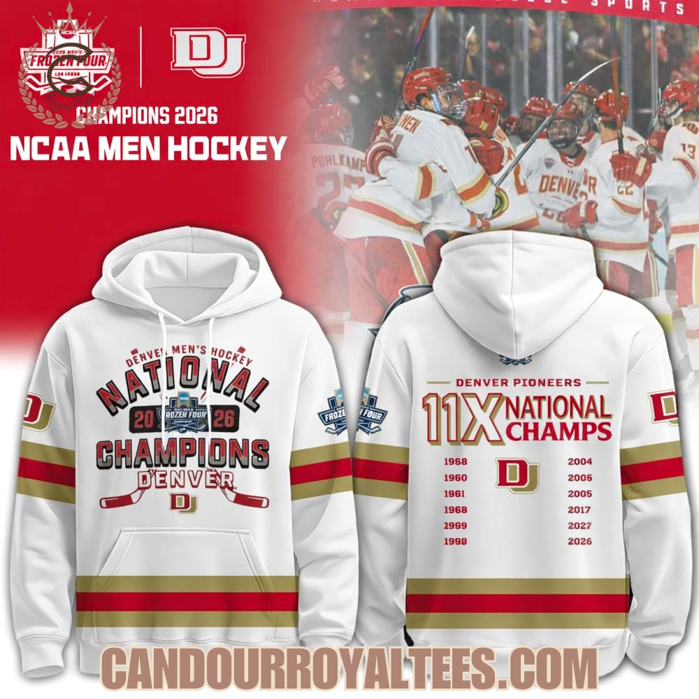 Denver Pioneers 11x National Champs Tshirt, Hoodie - White