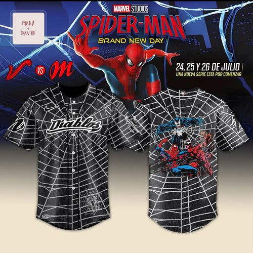 Diablos Rojos x Spider-Man Venom and Carnage Graphic Commemorative Baseball Jersey