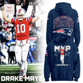Drake Maye New England Patriots MVP Commemorative Graphic Pullover Hoodie