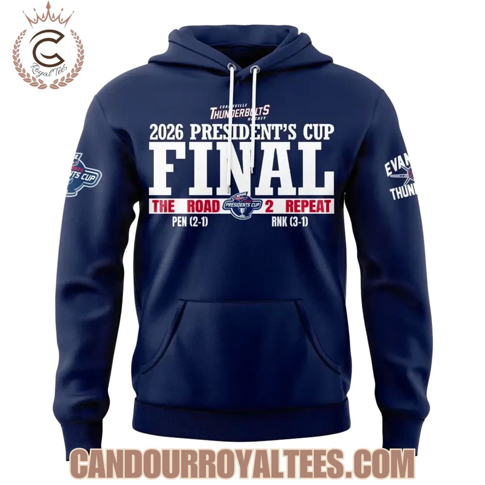 Evansville Thunderbolts 2026 President’s Cup Final The Road 2 Repeat Hoodie