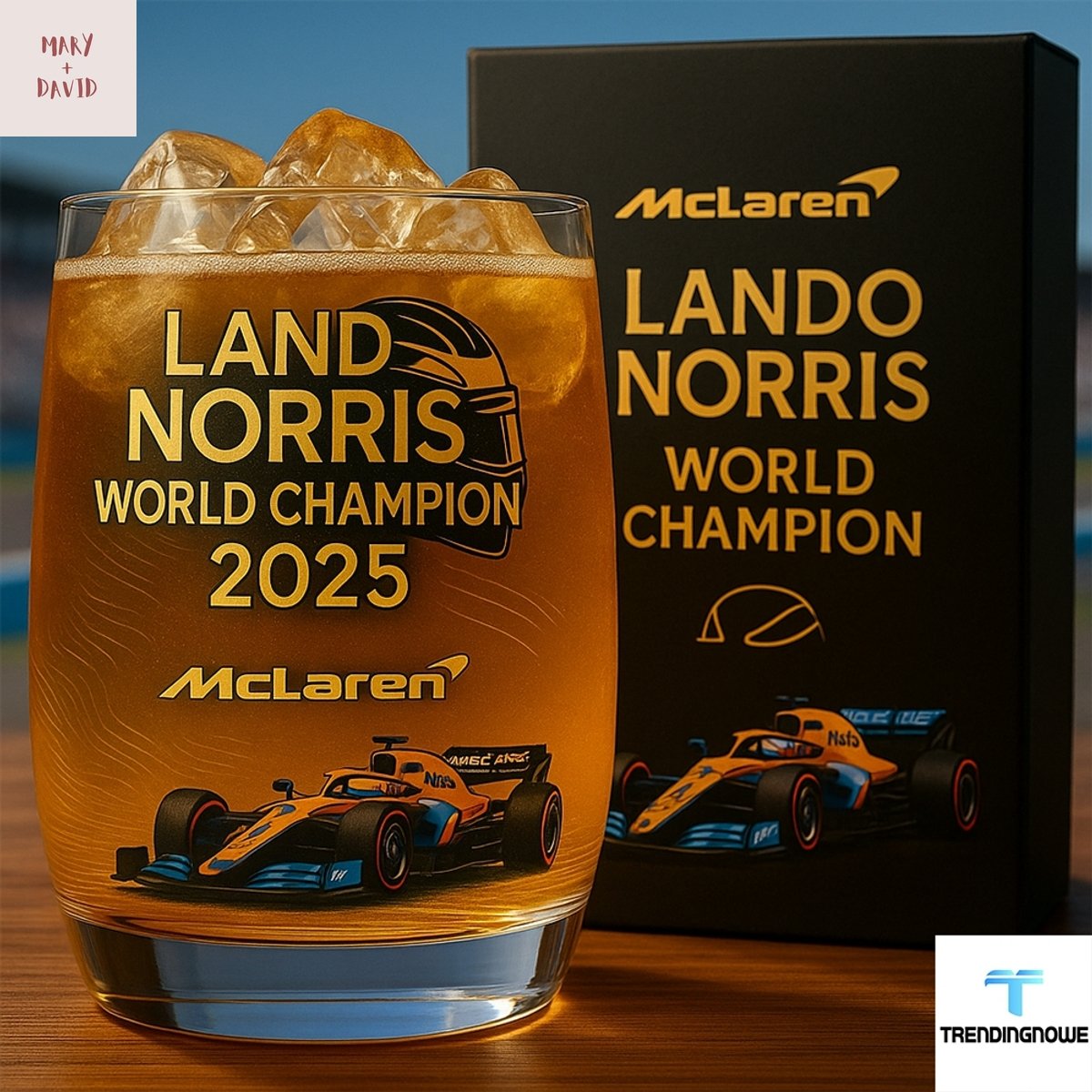 F1 Racing Fan Gift Lando Norris World Champion 2025 Inspired Whiskey Glass