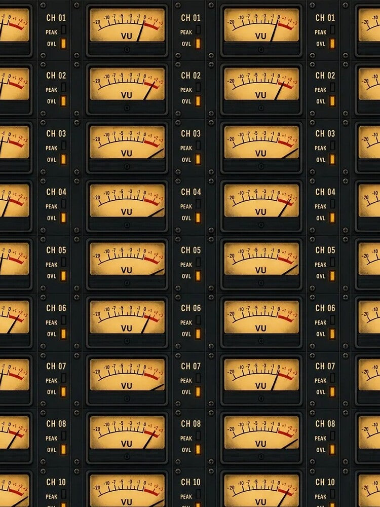 VU Meter Array Pattern Dense Broadcast Metering Shirt