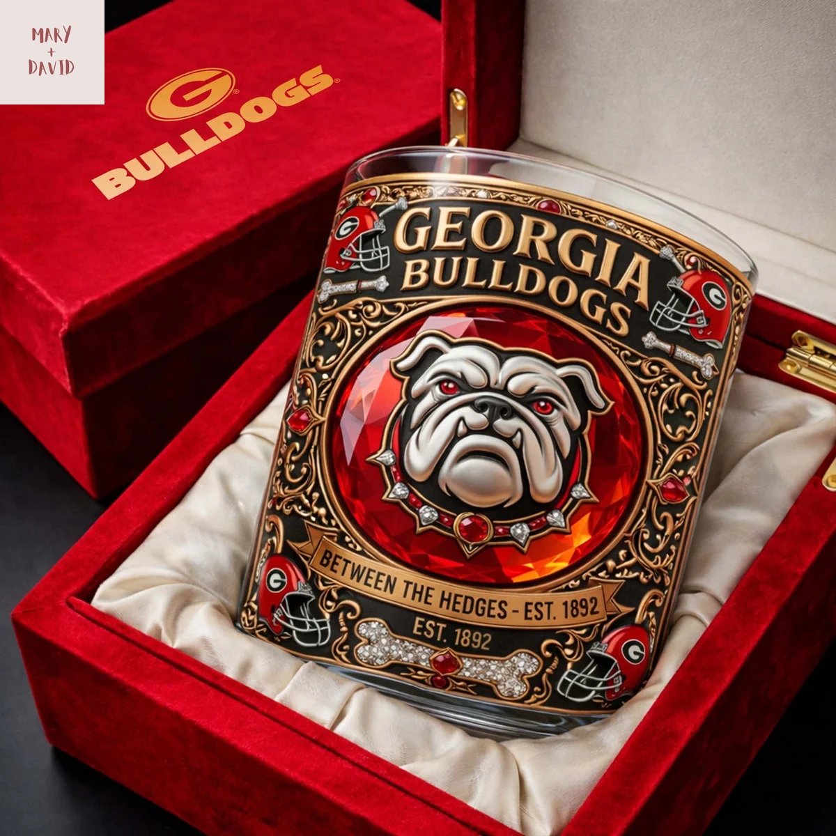 Georgia Bulldogs Between The Hedges Est 1892 Whiskey Glass