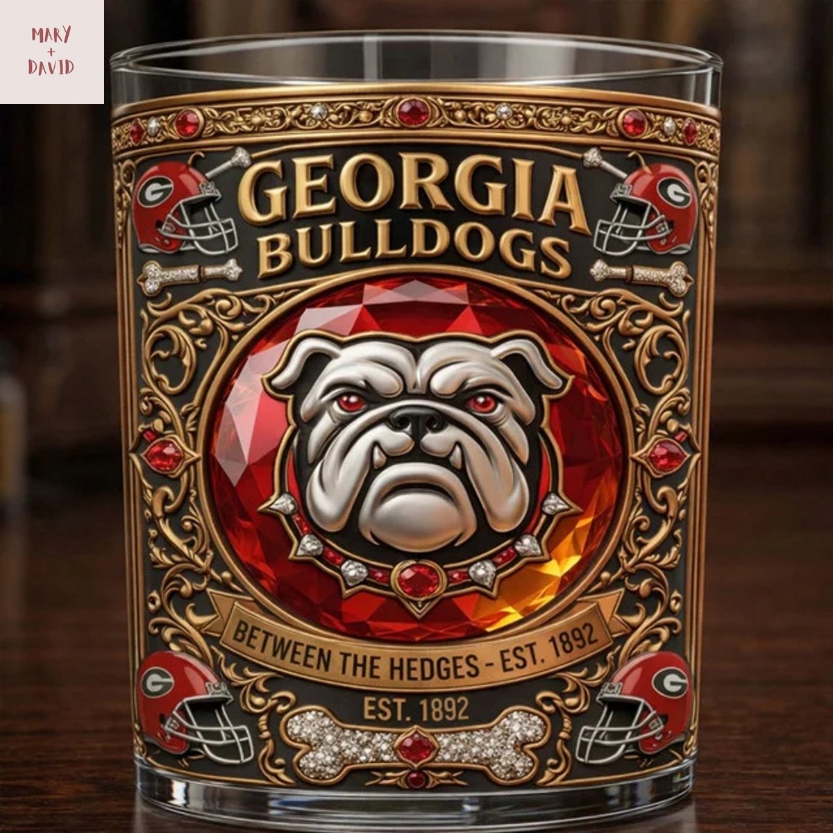 Georgia Bulldogs Between The Hedges Est 1892 Whiskey Glass
