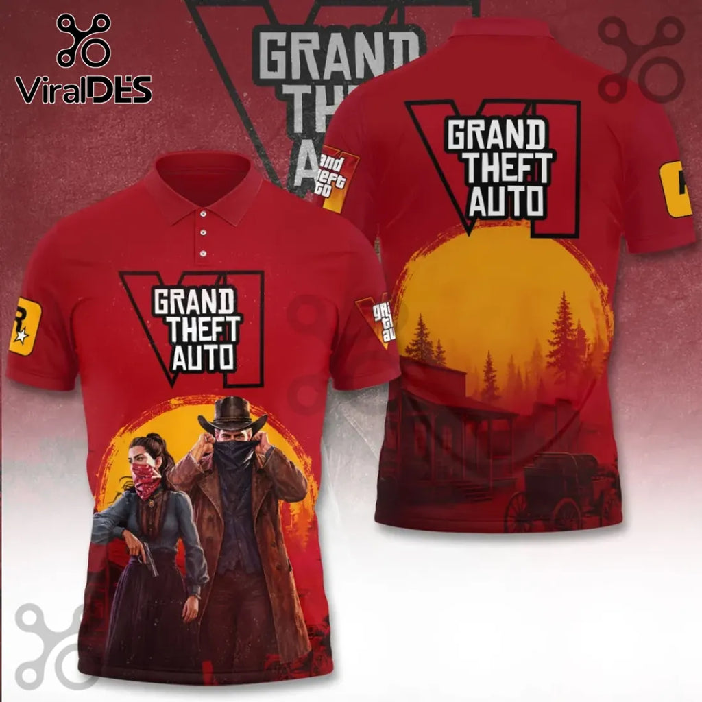 Grand Theft Auto VI Red Premium Polo Shirt