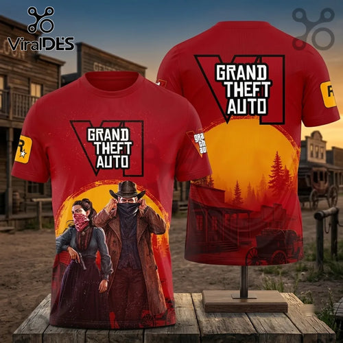 Grand Theft Auto VI Red Western Themed Shirt