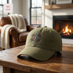 Grateful Dead Steal Your Face Compass Rose Olive Green Baseball Cap