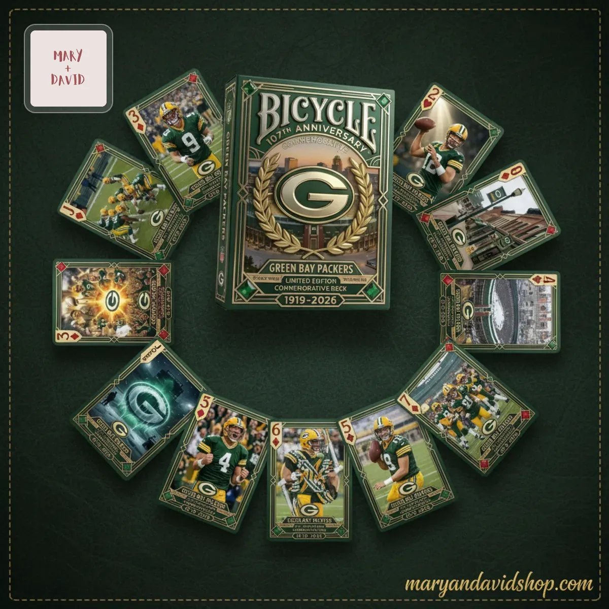 Green Bay Packers 107th Anniversary Commemorative Limited Edition Bicycle Playing Cards