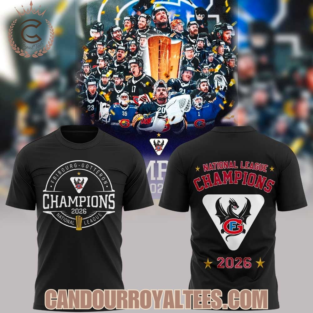 HC Fribourg-Gottéron Schweizer Meister 2026 National League Champions Tshirt, Hoodie - Black