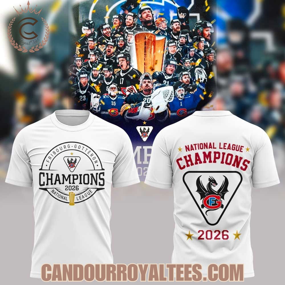 HC Fribourg-Gottéron Schweizer Meister 2026 National League Champions Tshirt, Hoodie - White