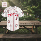 Hello Kitty Boston Red Sox Limited Edition Pinstripe Baseball Jersey