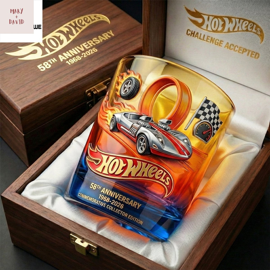 Hot Wheels 58Th Anniversary Commemorative Whiskey Glass