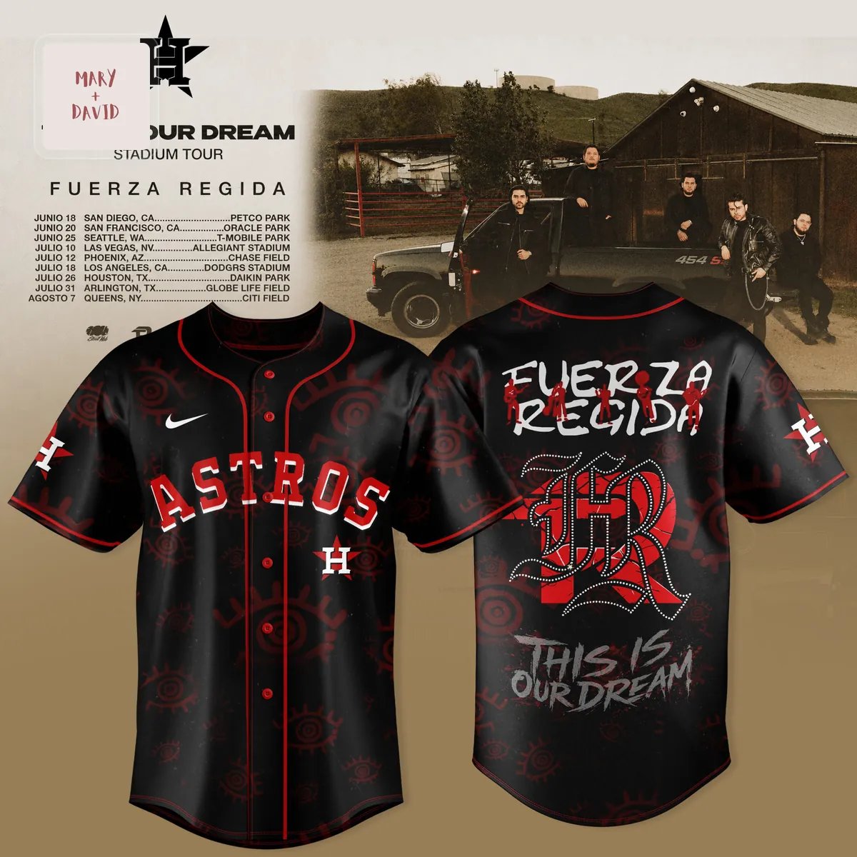 Houston Astros x Fuerza Regida This Is Our Dream Stadium Tour Commemorative Baseball Jersey