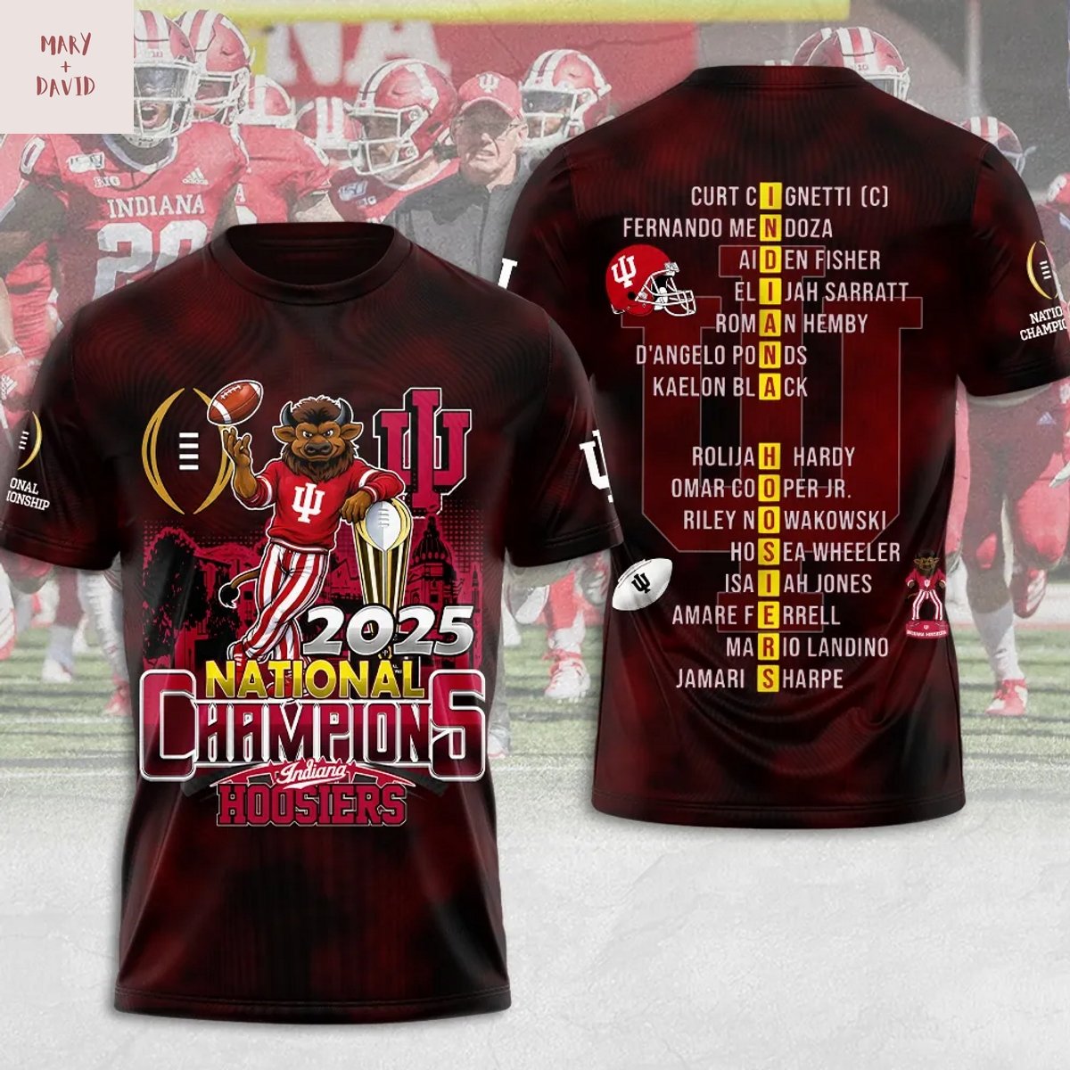 Indiana Hoosiers 2025 National Champs 3D T-Shirt