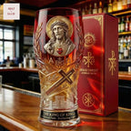 Jesus Christ Blessing Beer Glass