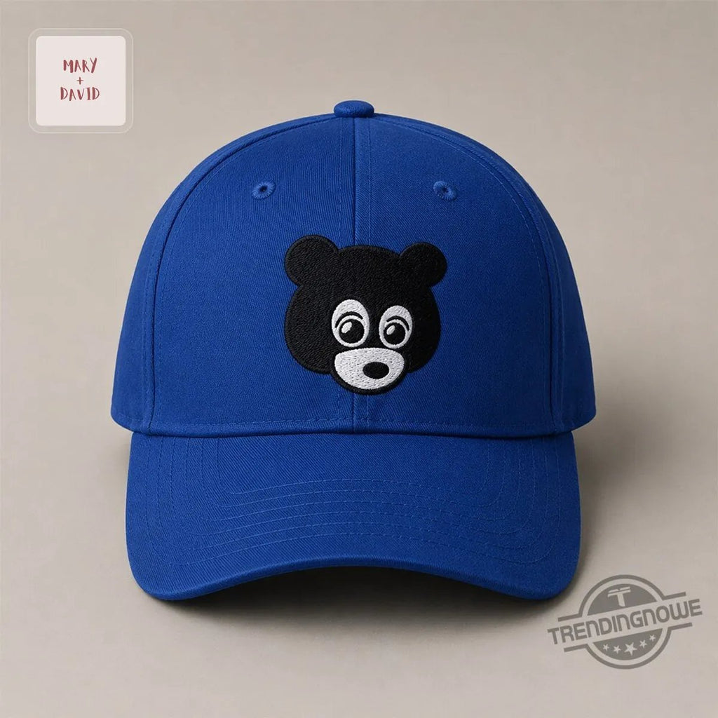Kanye West Ye College Dropout Bear Embroidered Royal Blue Streetwear Baseball Cap