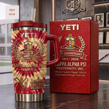 Kappa Alpha Psi Fraternity 115th Anniversary Nupes Crimson and Cream Insulated Stainless Steel Handle Tumbler