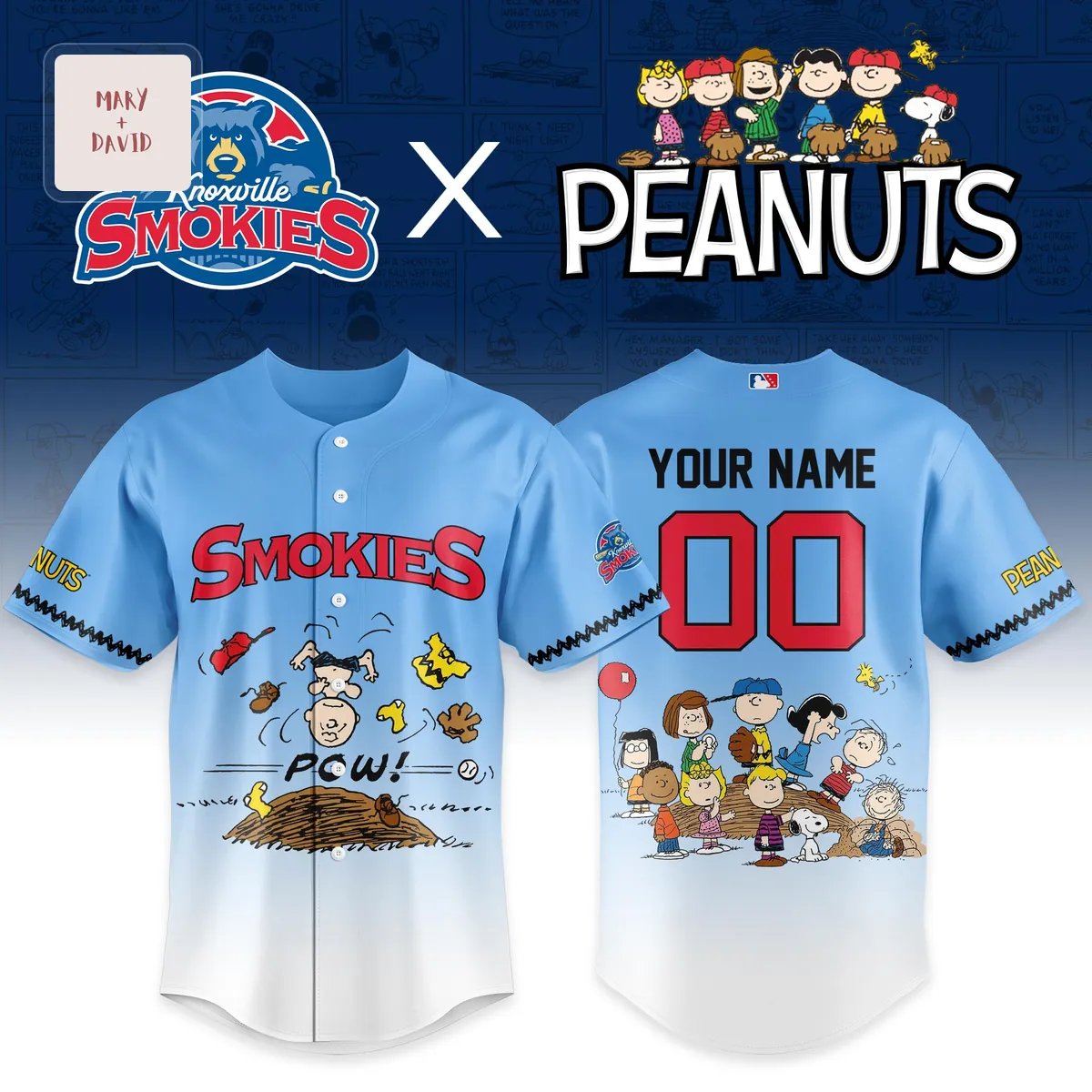 Knoxville Smokies Peanuts Night Game 2026 Limited Edition Baseball Jersey