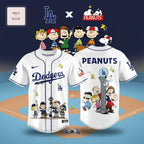 LA Dodgers Peanuts Snoopy Crossover Baseball Jersey