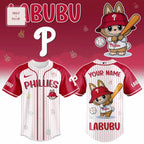 Labubu Phillies Limited Edition Personalized Pinstripe Baseball Jersey