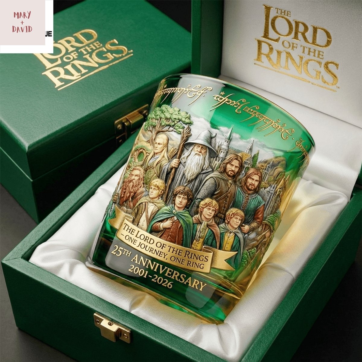 Lord Of The Rings 25Th Anniversary Green Whiskey Glass