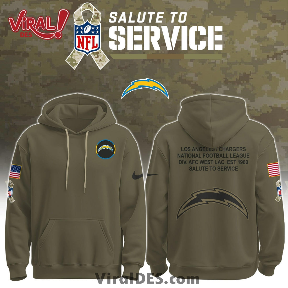 Los Angeles Chargers Salute To Service Limited Edition Shirt