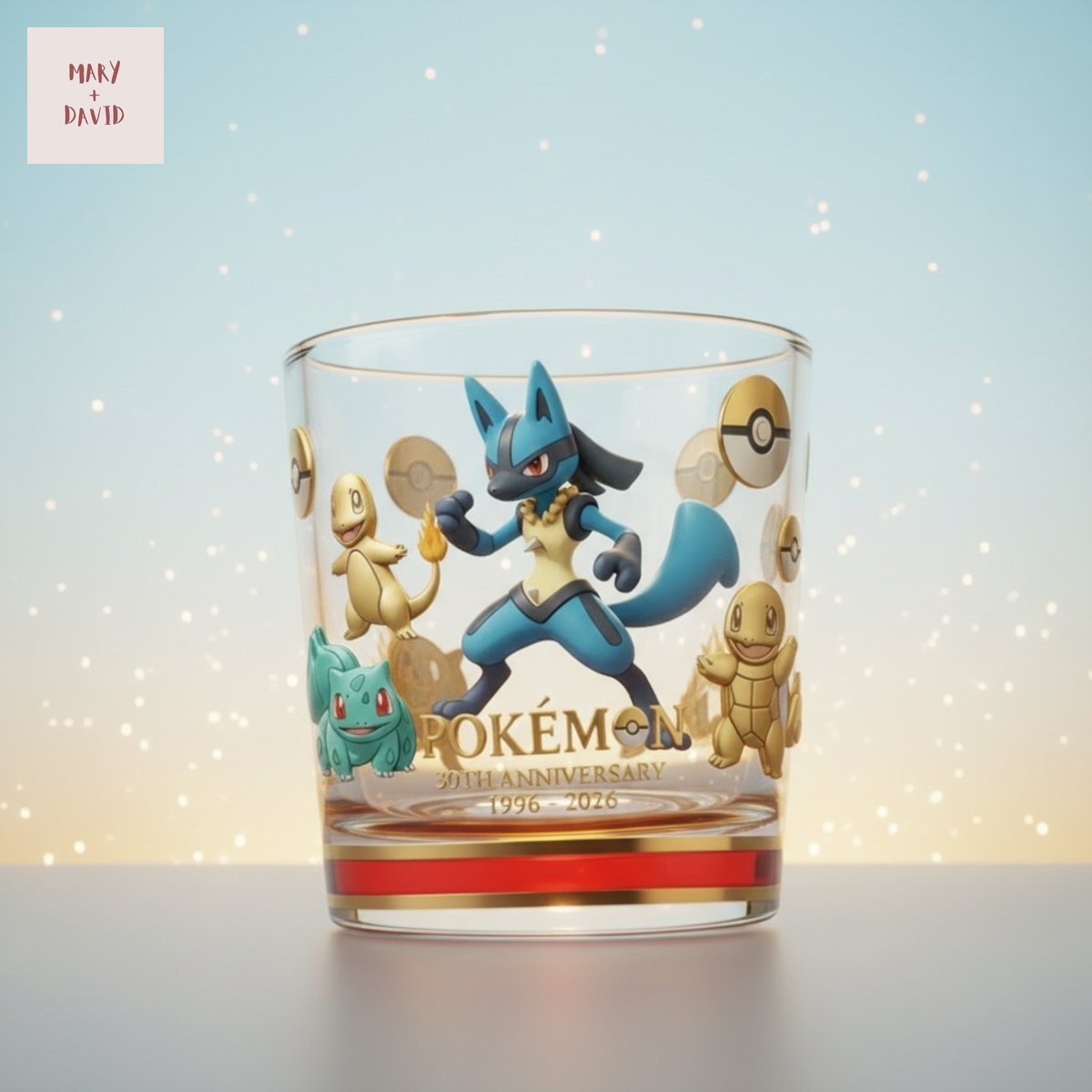 Lucario Pokemon 30Th Anniversary Whiskey Glass