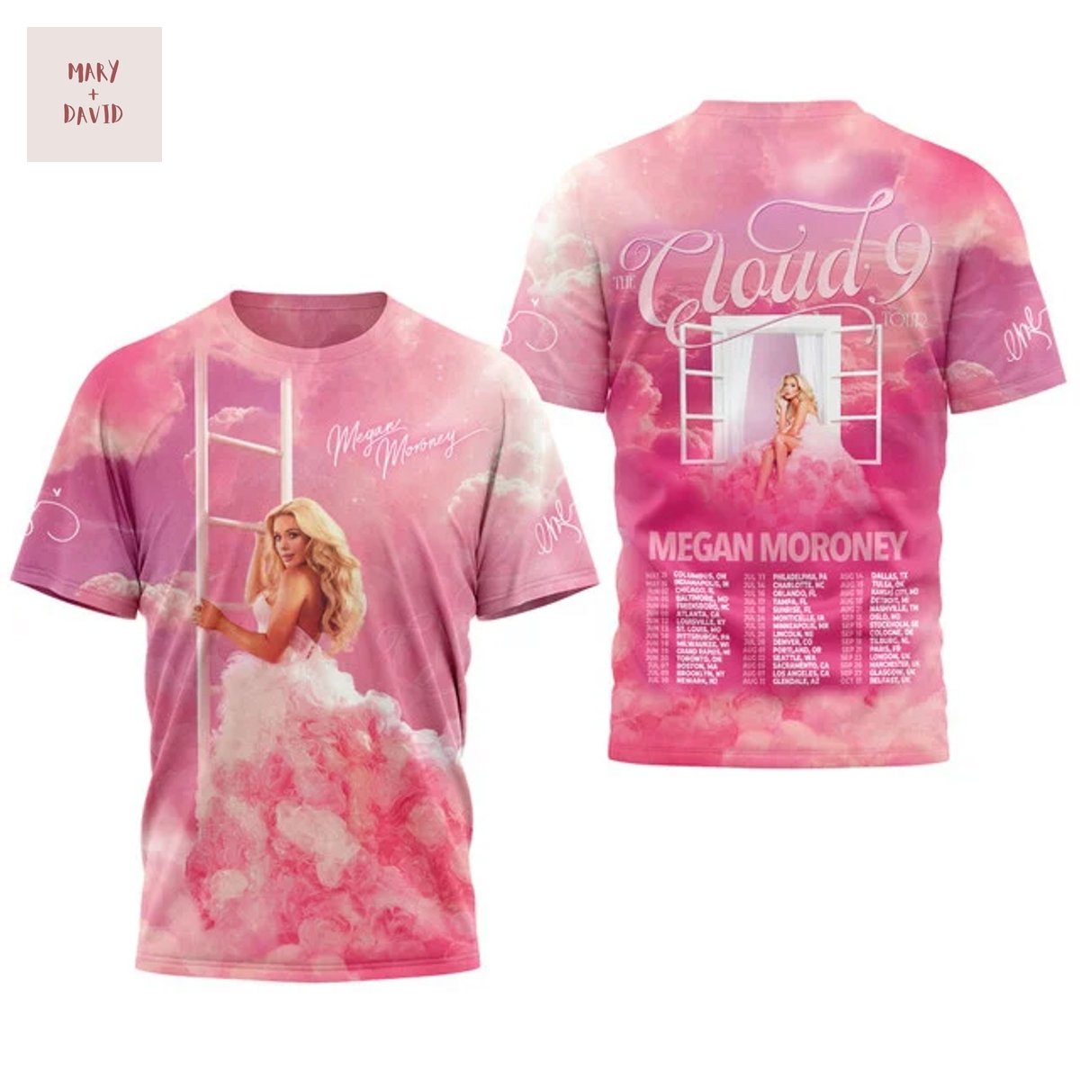 Megan Moroney Cloud 9 Pink 3D T-Shirt