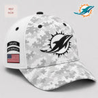 Miami Dolphins NFL Salute to Service Premium White Digital Camo Cap