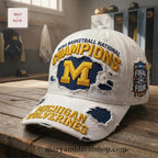Michigan Wolverines 2025 Final Four National Champions Distressed Cap