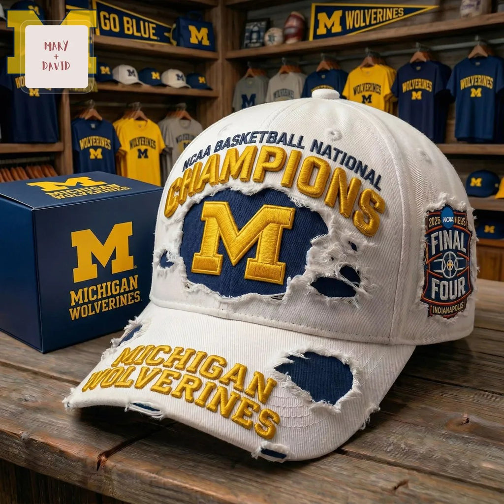 Michigan Wolverines 2025 Final Four National Champions Distressed Cap