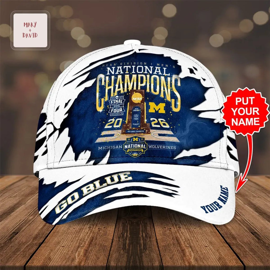 Michigan Wolverines 2026 Men’s Basketball National Champions Personalized Cap