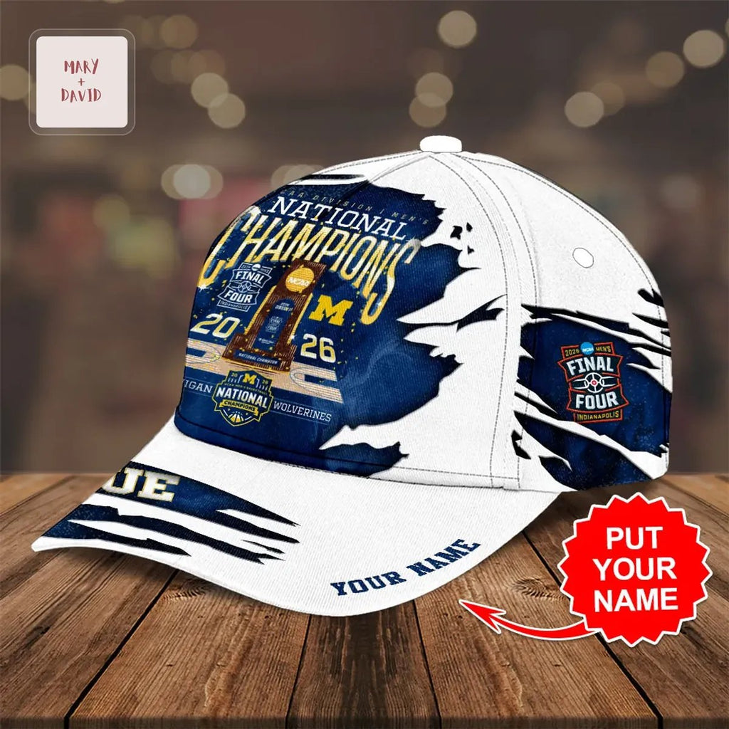 Michigan Wolverines 2026 Men’s Basketball National Champions Personalized Cap