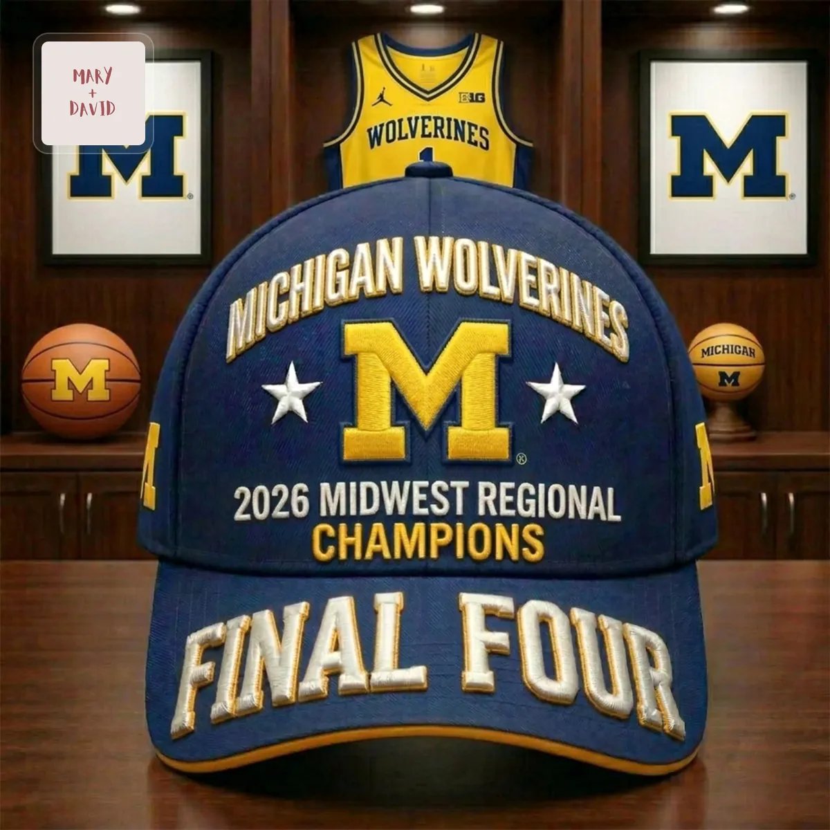 Michigan Wolverines 2026 Midwest Regional Champions Final Four Commemorative Baseball Cap